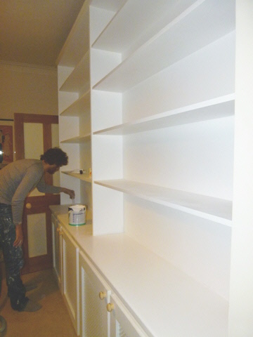 white bookcases